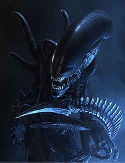 Image of a skeletal alien lifeform with oblong cranium